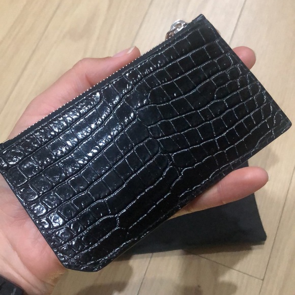 Black croc fragmented card holder - Picture 5 of 10
